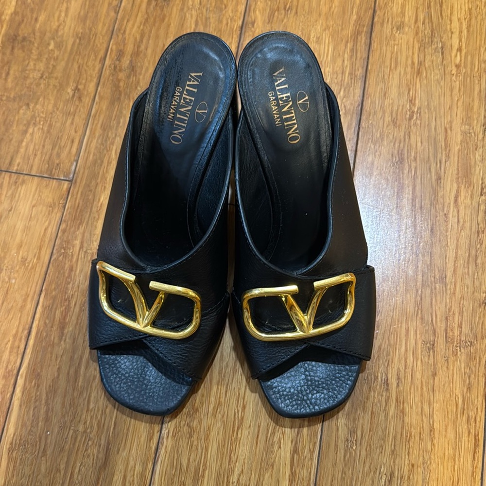 Black Valentino block heels size 36